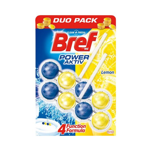 خوشبو کننده توالت‌ فرنگی برف با رایحه لیمو بسته 8 عددی - Bref Power Aktiv Limon 8pcs