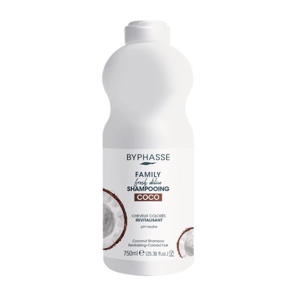 شامپو خانواده بایفاس مناسب موهای رنگ شده حجم 750 میلی‌ لیتر - Byphasse Family Fresh Delice Shampoo Colored Hair 750ml