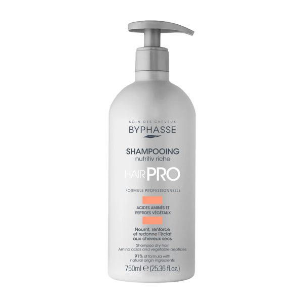 شامپو حرفه‌ ای بایفاس مناسب موهای خشک حجم 750 میل - Byphasse Hair Pro Shampoo Nutritiv Riche Dry Hair 750ml