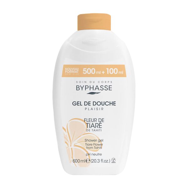 شامپو بدن بایفاس با عصاره گل‌های بهاری - Byphasse Plaisir Shower Gel Tiare Flower 600ml