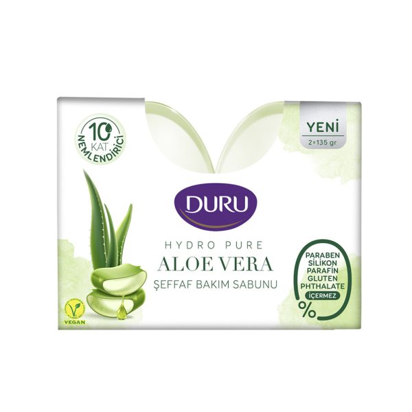 صابون آبرسان دورو حاوی عصاره آلوئه ورا بسته 2 عددی - Duru Hydro Pure Aloevera Sabunu 270g