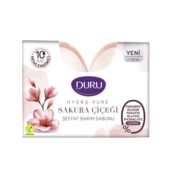 صابون آبرسان دورو حاوی عصاره شکوفه گیلاس بسته 2 عددی - Duru Hydro Pure Sakura Cicegi Sabunu 270g