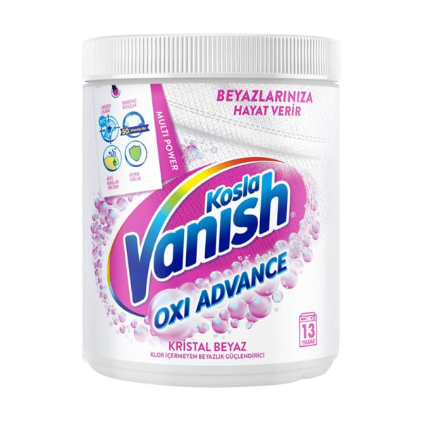 پودر لکه‌ بر لباس ونیش مدل Oxi Advance مخصوص لباس‌ های سفید - Vanish Kosla Multipower Leke Cikarici Beyaz 400g