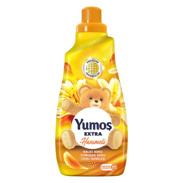 مایع نرم‌ کننده لباس یوموش زرد با رایحه گل یاس - Yumos Extra Hanimeli 1440ml