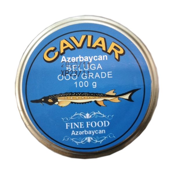 خاویار سیاه بلوگا آذربایجان وزن 100 گرم - Beluga Caviar Azerbaijan 100G