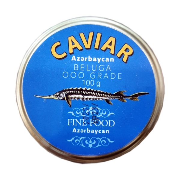 خاویار طلایی بلوگا آذربایجان وزن 100 گرم - Beluga Caviar Azerbaijan 100G Gold