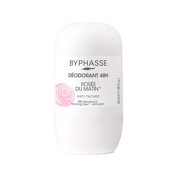 رول ضدتعریق زنانه 48 ساعته بایفاس با عصاره گل رز - Byphasse 48H Deodorant Roll ON Rosse Du Matin 50ml