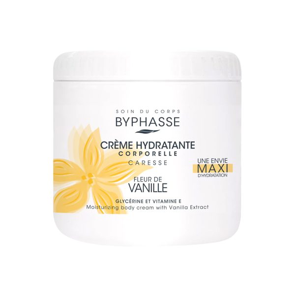 کرم مرطوب‌کننده بدن بایفاس با عصاره وانیل - Byphasse Caresse Moisturizing Body Cream Vanilla Extract 500ml