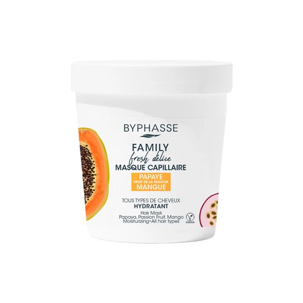 ماسک مو خانواده بایفاس با عصاره میوه‌های استوایی مناسب انواع مو - Byphasse Family Fresh Delice Hair Mask All Hair Types 250ml