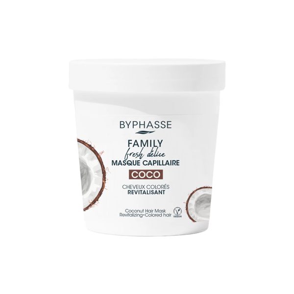 ماسک مو خانواده بایفاس با عصاره نارگیل مناسب موهای رنگ شده - Byphasse Family Fresh Delice Hair Mask Colored Hair 250ml