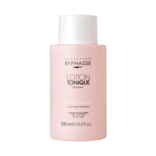 تونر بایفاس مناسب انواع پوست با عصاره گل رز - Byphasse Gentle Toning Lotion All Skin Types 500ml