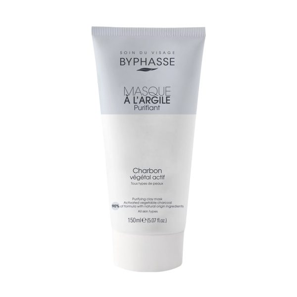 ماسک صورت خاک‌رس ذغالی بایفاس مناسب انواع پوست - Byphasse Purifying Clay Mask 150ml