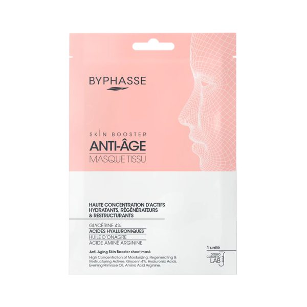 ماسک ورقه‌ای ضد پیری پوست بایفاس حجم 18 میلی‌لیتر - Byphasse Skin Booster Sheet Mask 18ml Anti Aging