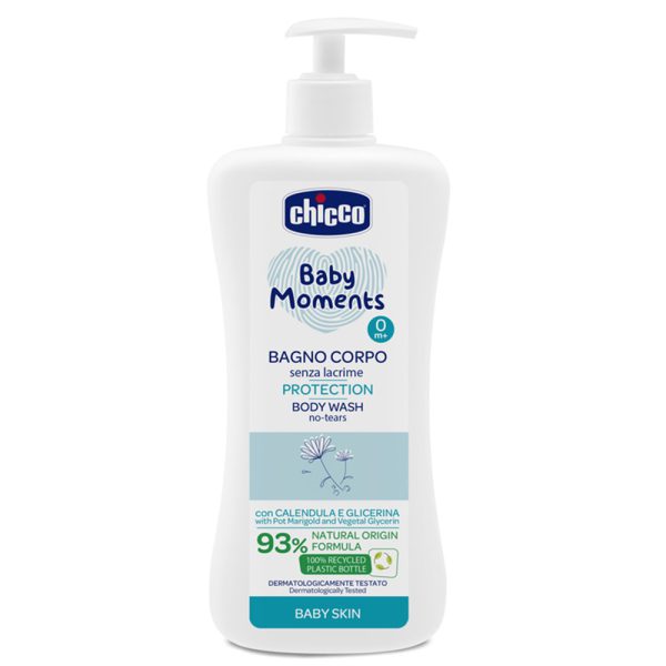 شامپو بدن کودک چیکو حاوی عصاره گل همیشه بهار - Chicco Baby Moments No Tears Body Wash Protection 500ml