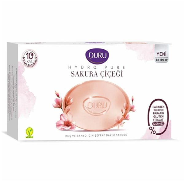 صابون دورو مدل Cherry Blossom بسته 3 عددی - Duru Hydro Pure Cherry Blossom Soap 450gr