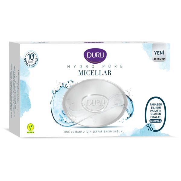 صابون دورو مدل Micellar بسته 3 عددی - Duru Hydro Pure Micellar Soap 450gr