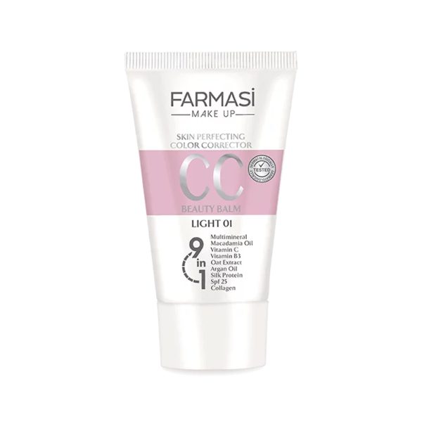 سی‌سی کرم 9 در 1 فارماسی با SPF25 شماره 01 حجم 50 میلی‌لیتر - FARMASI CC CREAM LIGHT 50ML