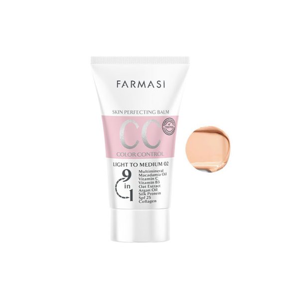 سی‌سی کرم 9 در 1 فارماسی با SPF25 شماره 02 حجم 50 میلی‌لیتر - Farmasi CC Cream Light to Medium 50ml