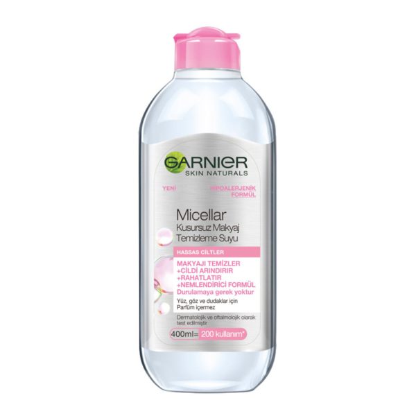 میسلار واتر گارنیر مناسب پوست‌های حساس - Garnier Micellar Kusursuz Makyaj Temizleme Suyu 400ml