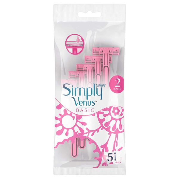 خودتراش ژیلت ونوس مدل Simply Basic بسته 5 عددی - Gillette Simply Venus Basic 5pcs