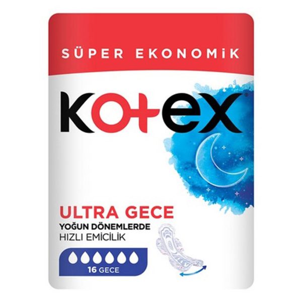 نوار بهداشتی کوتکس مدل Ultra Gece بسته 16 عددی - Kotex Ultra Gece 16 Adet