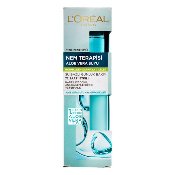 سرم آبرسان پوست لورآل مناسب پوست‌های نرمال تا مختلط - Loreal Paris Nem Terapisi Aloe Vera Suyu Normalden Karmaya Ciltler 70ml