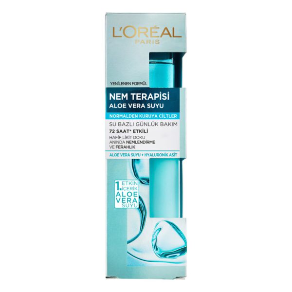 سرم آبرسان پوست لورآل مناسب پوست‌های نرمال تا خشک - Loreal Paris Nem Terapisi Aloe Vera Suyu Normalden Kuruya Ciltler 70ml