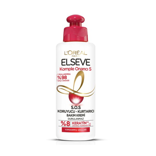 کرم مو لورآل سری Elseve مدل Onarici 5 Yipranmis - Loreal Paris elseve onarici 5 yipranmis sac bakim kremi 200ml