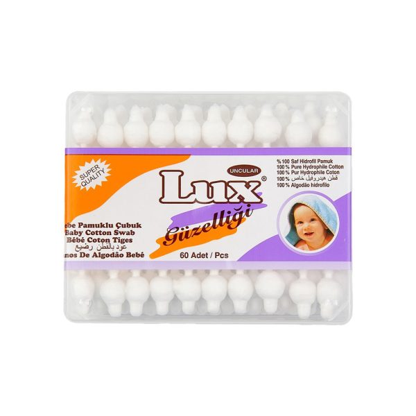 گوش پاک‌کن کودک لوکس بسته 60 عددی - Lux Baby Cotton Swab 60pcs