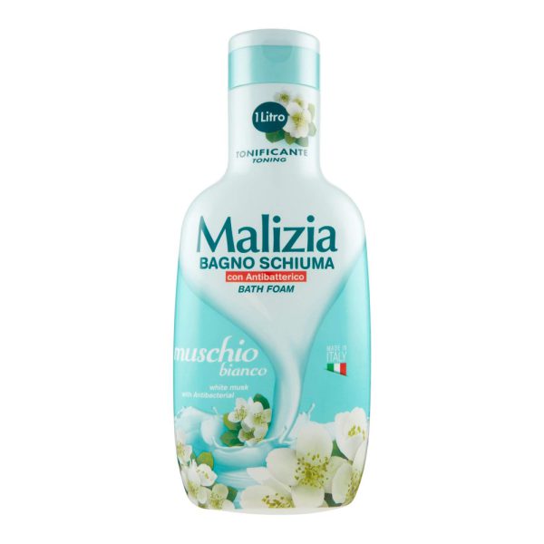 شامپو بدن Malizia مالیزیا اصل ایتالیایی حاوی مشک سفید و آنتی باکتریال - Malizia Bath Foam White Musk 1000ml