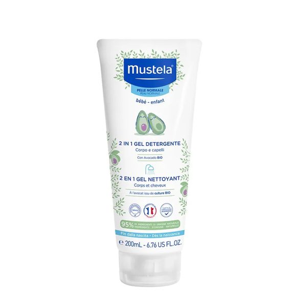 ژل پاک‌کننده 2 در 1 سر و بدن موستلا با عصاره آووکادو - Mustela 2 in 1 Gel Nettoyant 200ml