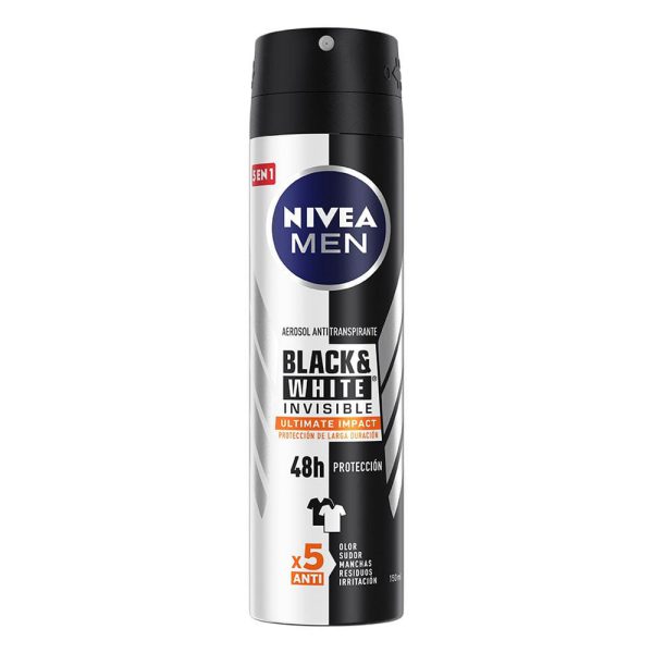 اسپری مردانه ضدتعریق نیوآ مدل Ultimate Impact - Nivea Black White Invisible Ultimate Impact Anti Perspirant Spray