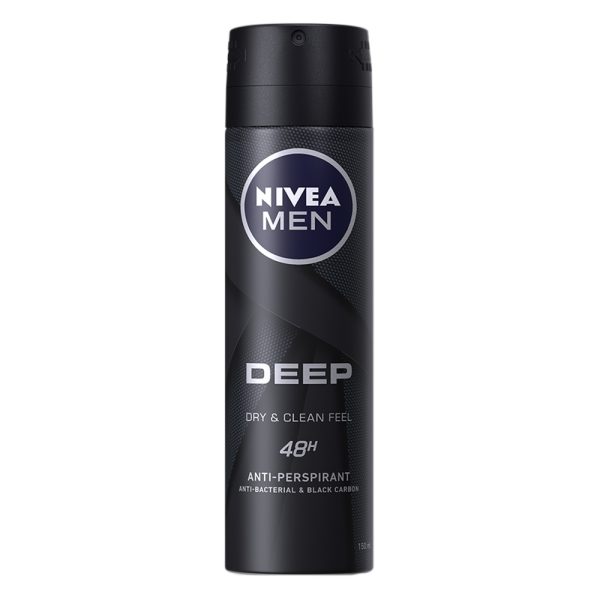 اسپری مردانه ضدتعریق نیوآ مدل Deep Dry&Clean Feel - Nivea MEN Deep Black Carbon Dry Clean Feel Sprey Deodorant