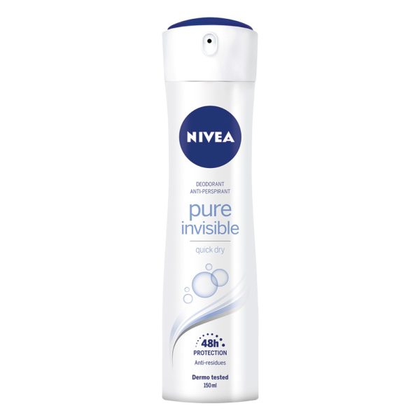 اسپری زنانه ضدتعریق نیوآ مدل Pure Invisible - Nivea Pure Invisible Anti Residues Spray