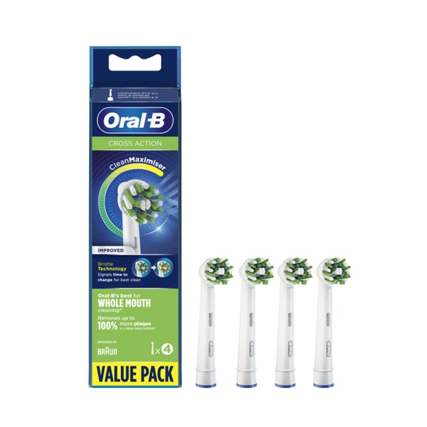 یدک مسواک برقی اورال-بی مدل Cross Action بسته 4 عددی - Oral B Spare electric toothbrush