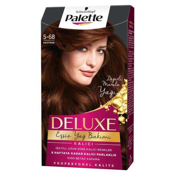 کیت رنگ مو پلت سری Deluxe شماره 68-5 - Palette Deluxe Sac Boyasi 5 68 Kestane