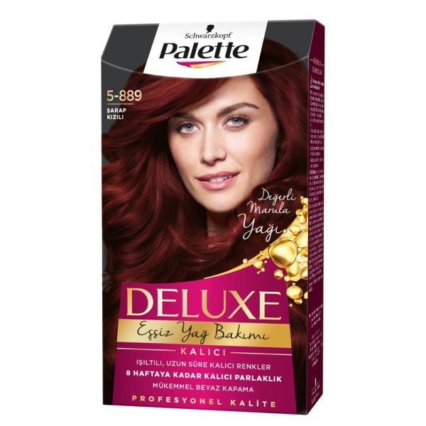 کیت رنگ مو پلت سری Deluxe شماره 889-5 - Palette Deluxe Sac Boyasi 5 889 Sarap Kizili