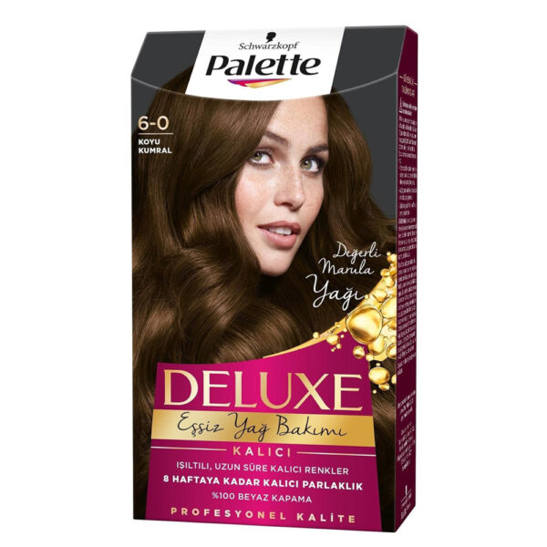 کیت رنگ مو پلت سری Deluxe شماره 0-6 - Palette Deluxe Sac Boyasi 6 0 Koyu Kumral