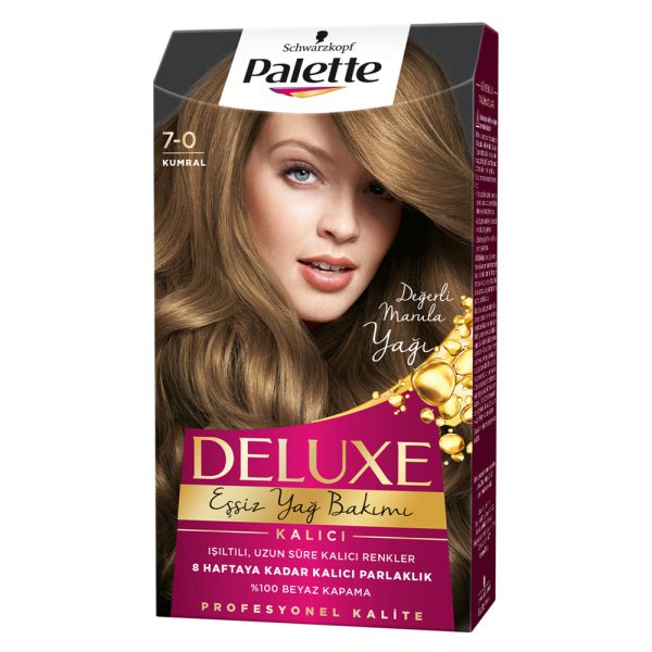 کیت رنگ مو پلت سری Deluxe شماره 0-7 - Palette Deluxe Sac Boyasi 7 0 Kumral