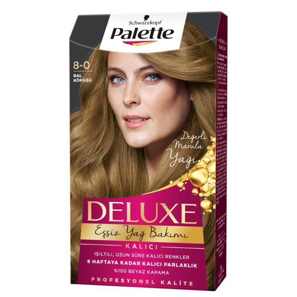 کیت رنگ مو پلت سری Deluxe شماره 0-8 - Palette Deluxe Sac Boyasi 8 0 Bal Kopugu