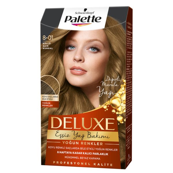 کیت رنگ مو پلت سری Deluxe شماره 01-8 - Palette Deluxe Sac Boyasi 8 01 Kullu Acik Kumral