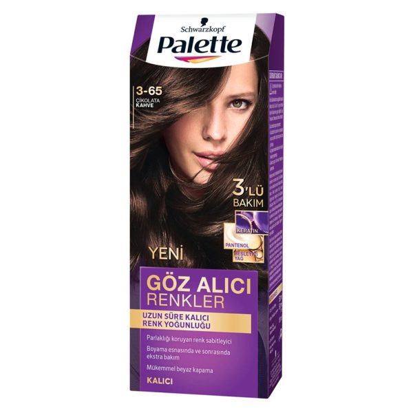 کیت رنگ مو پلت سری Goz Alici شماره 65-3 - Palette Goz Alici Renkler 3 65 Cikolata Kahve