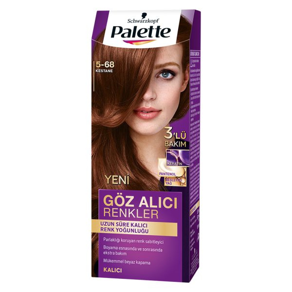 کیت رنگ مو پلت سری Goz Alici شماره 68-5 - Palette Goz Alici Renkler 5 68 Kestane