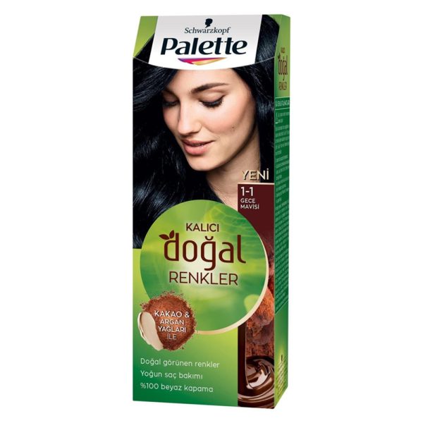 کیت رنگ مو پلت سری Dogal شماره 1-1 - Palette Kalici Dogal Renkler 1 1 Gece Mavisi