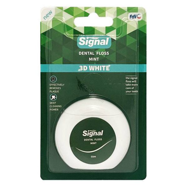 نخ داندان سیگنال مدل 3D White با طعم نعناع - Signal Dental Floss 3D White Mint 50m