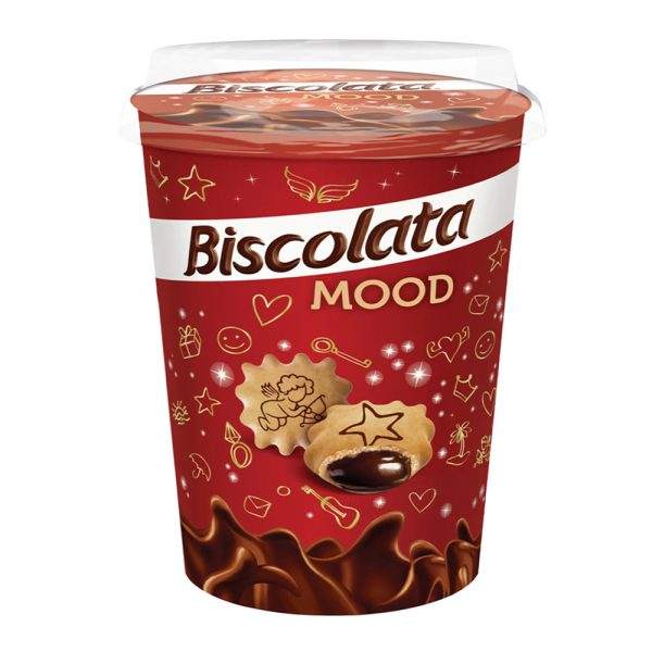 بیسکویت لیوانی بیسکولاتا با طعم شکلات وزن 125 گرم - biscolata mood 125g