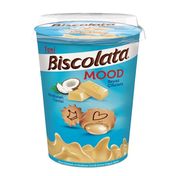 بیسکویت لیوانی بیسکولاتا با طعم نارگیل وزن 125 گرم - biscolata mood hindistan cevizi 125g