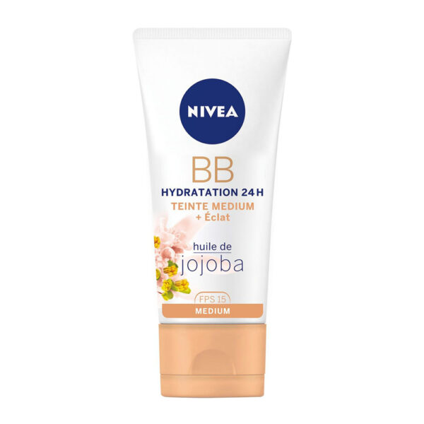 بی بی کرم نیوآ SPF15 رنگ متوسط حجم 50 میلی‌‌لیتر - nivea bb hydratation 24h teinte medium eclat 50ml