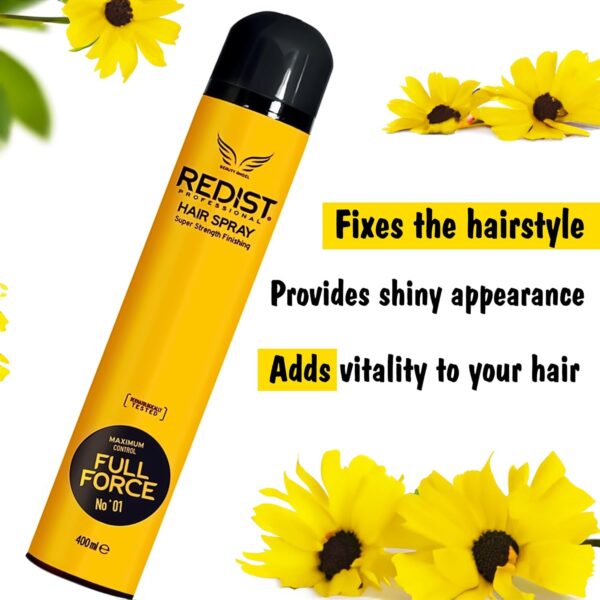 اسپری حالت دهنده مو خیلی قوی ردیست مدل فول فورس - redist full force hair spray super strength finishing 02