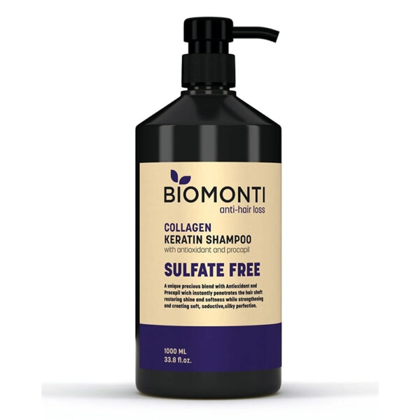 شامپو بدون سولفات ضد ریزش بیومونتی حاوی کلاژن - BIOMONTI Collagen Keratin Shampoo 1000ml